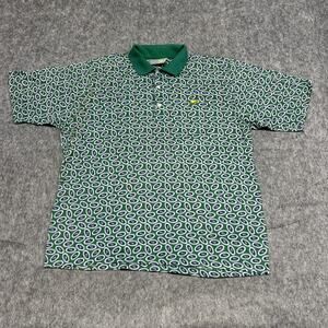 Slazenger Augusta National Golf Shop Shirt Polo Mens‎ XL Green AOP Masters Golf